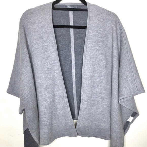 Vince Double Face Wool Blend Poncho Gray - Picture 5 of 11